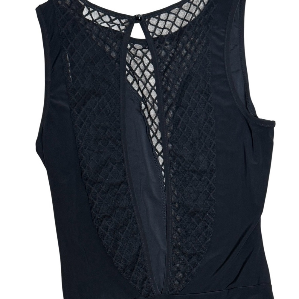 Allure Fashion Black Sleeveless
Bodysuit‎ Mesh Cutout Snap
Closure Sz S - Picture 4 of 7